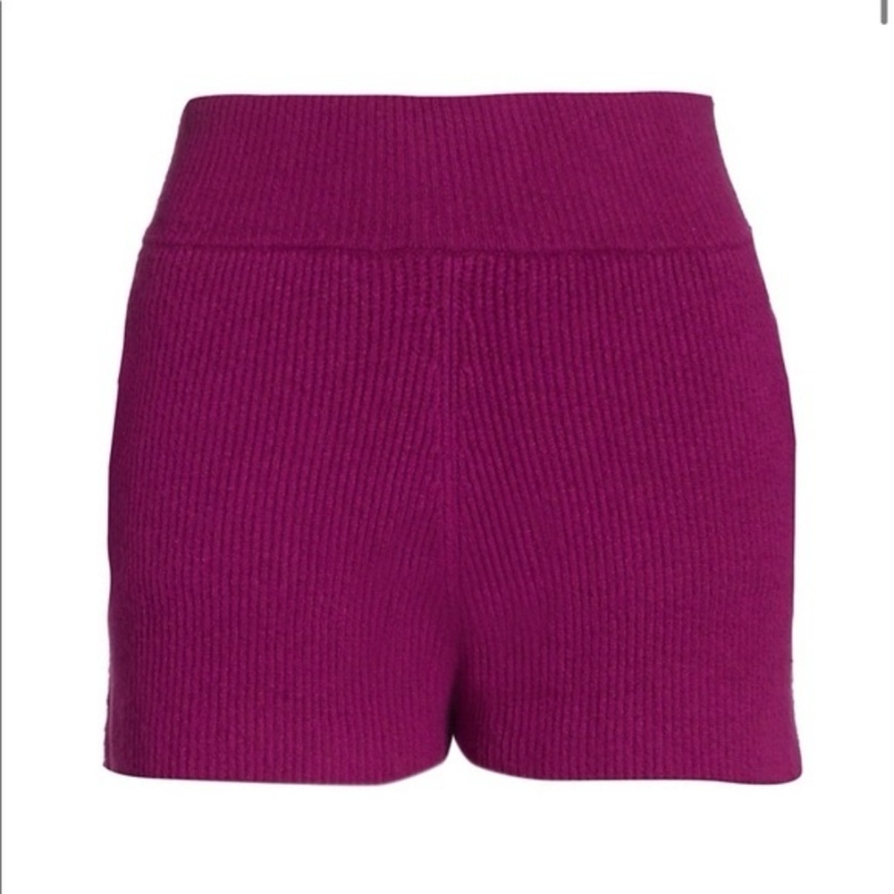NWT Helmut Lang Rib Knit Sweater Shorts Lounge Cozy Knit Magenta Pink Sz L